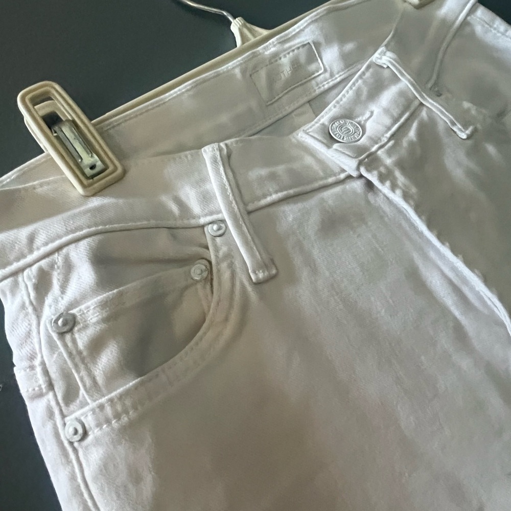 Mother Insider Crop Step Frey white jeans - size 24